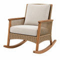 Fauteuil à bascule 75 x 90 x 100 cm bois tressage naturel beige
