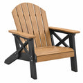 Fauteuil de jardin Adirondack 78 x 88 x 98 cm en bois naturel noir avec dossier incliné