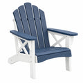 Fauteuil de jardin 83 x 79 x 98 cm en plastique bleu marine et blanc style Adirondack