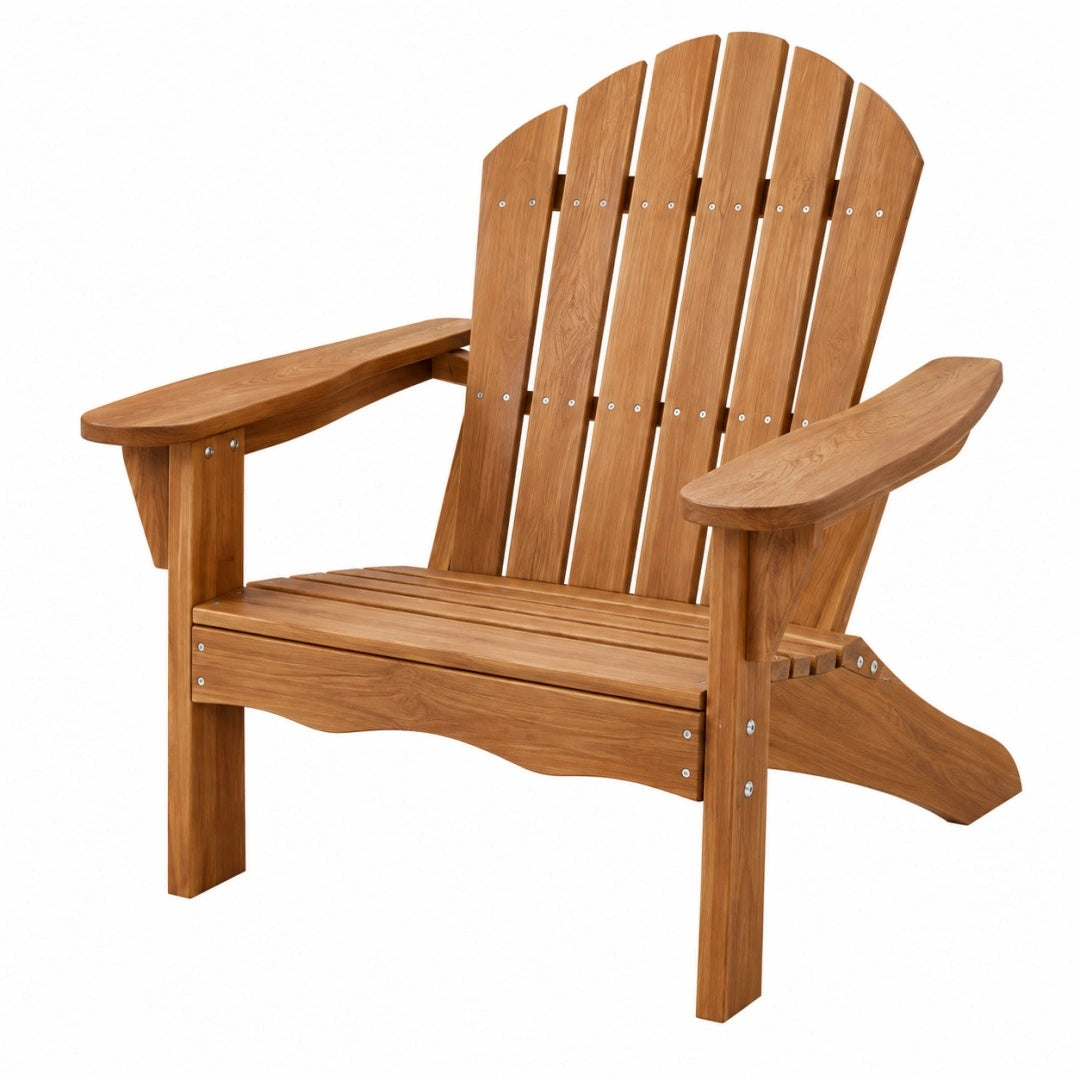 Fauteuil de jardin 83 x 90 x 98 cm en bois brun avec accoudoirs dossier incliné