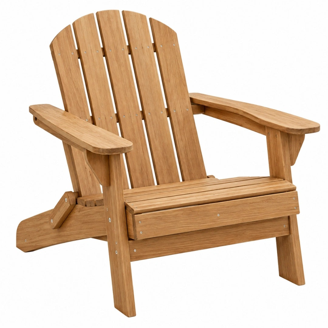 Fauteuil de jardin Adirondack 98 x 80 x 95 cm en bois naturel avec accoudoirs