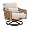 Fauteuil de jardin pivotant 75 x 82 x 88 cm en bois beige style naturel
